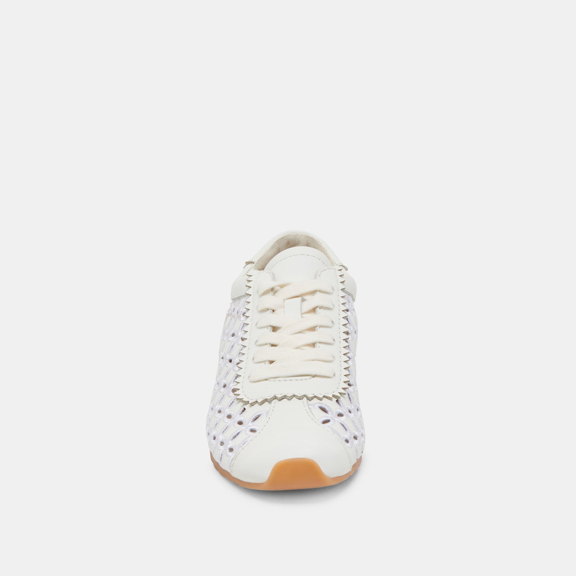 DANIE EYELET PERF SNEAKERS TRUE WHITE LEATHER - Dolce Vita