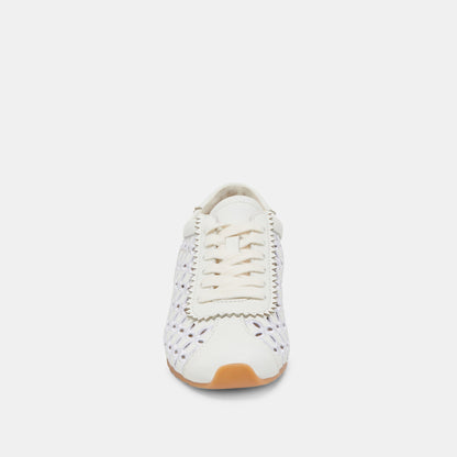 DANIE EYELET PERF SNEAKERS TRUE WHITE LEATHER - Dolce Vita