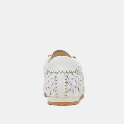 DANIE EYELET PERF SNEAKERS TRUE WHITE LEATHER - Dolce Vita