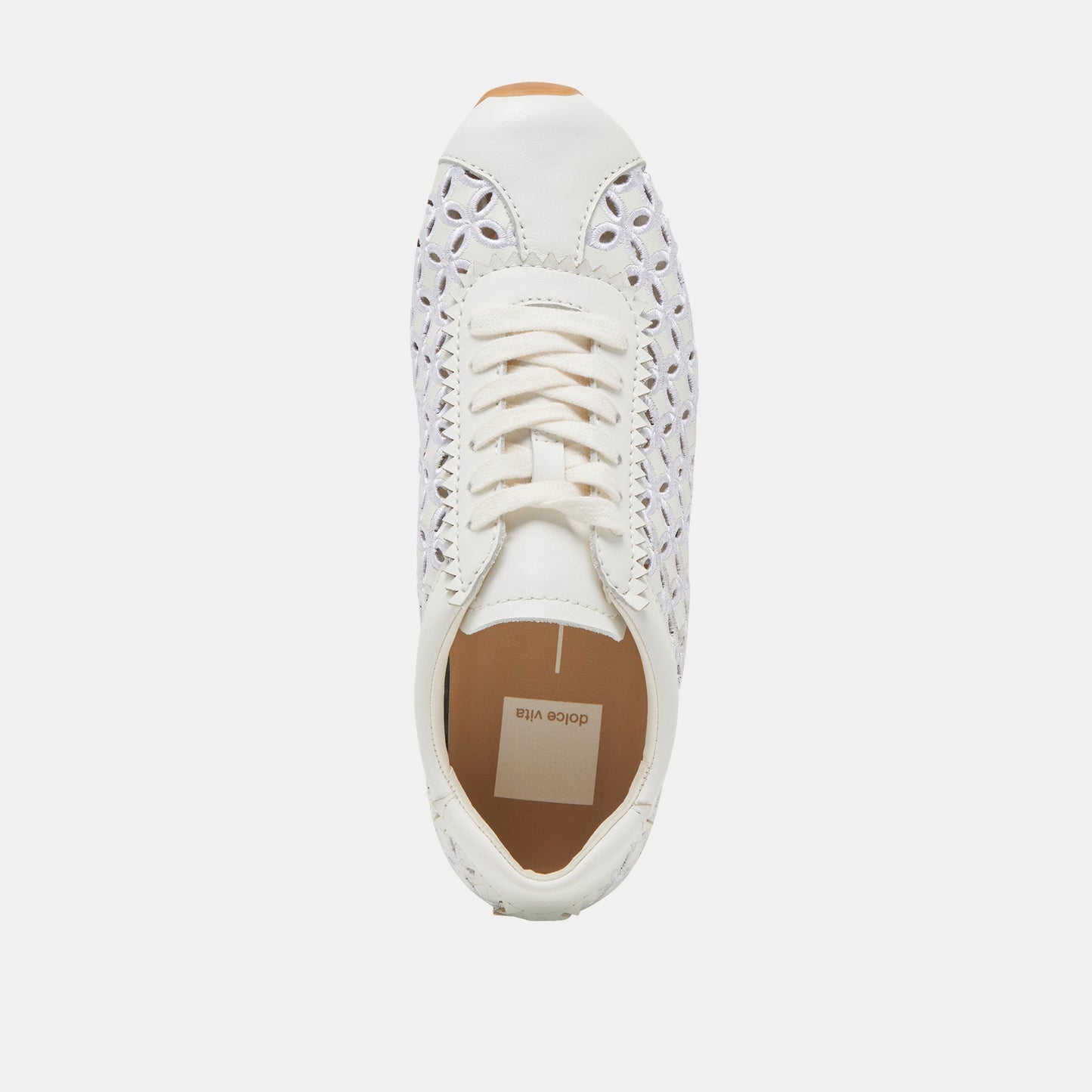 DANIE EYELET PERF SNEAKERS TRUE WHITE LEATHER - Dolce Vita
