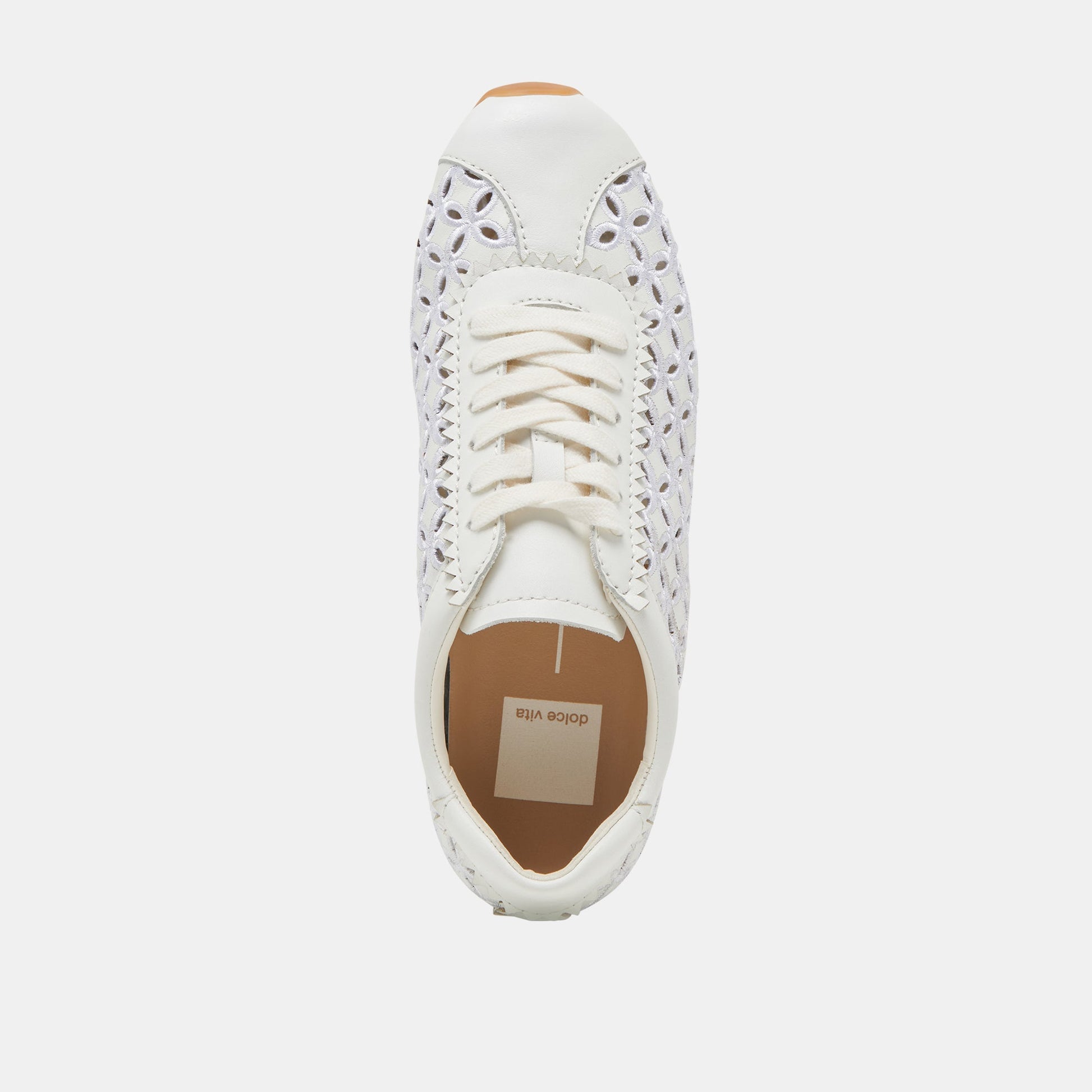 DANIE EYELET PERF SNEAKERS TRUE WHITE LEATHER - Dolce Vita