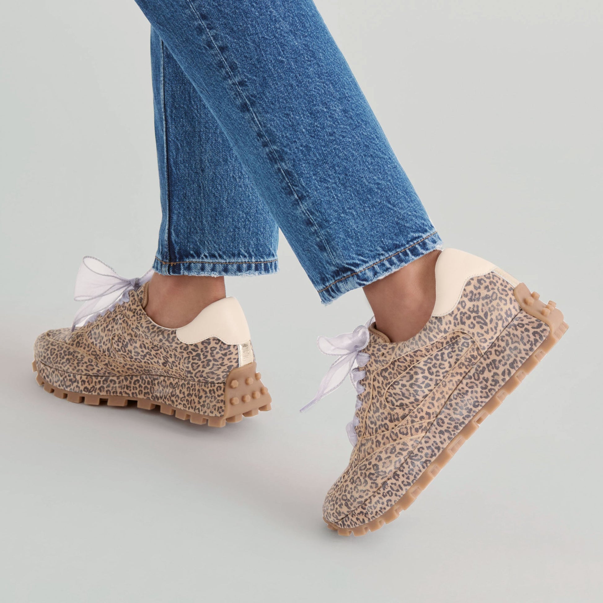 Tricia Tan Leopard Printed Suede Sneakers - Dolce Vita