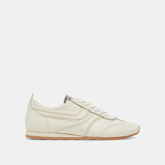 DELANY SNEAKERS OFF WHITE LEATHER - Dolce Vita