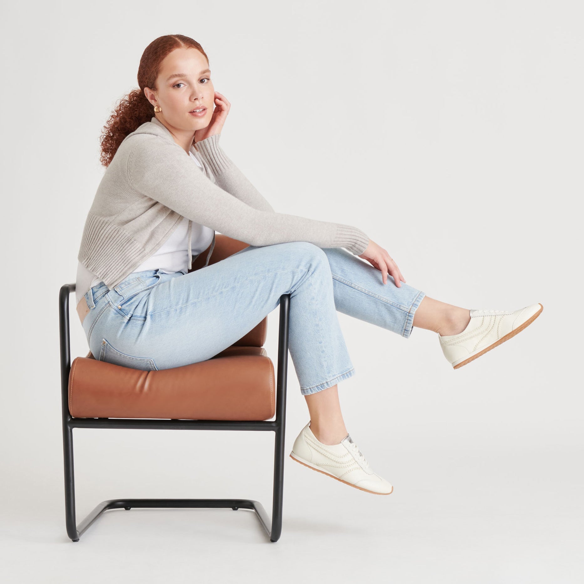 DELANY SNEAKERS OFF WHITE LEATHER - Dolce Vita