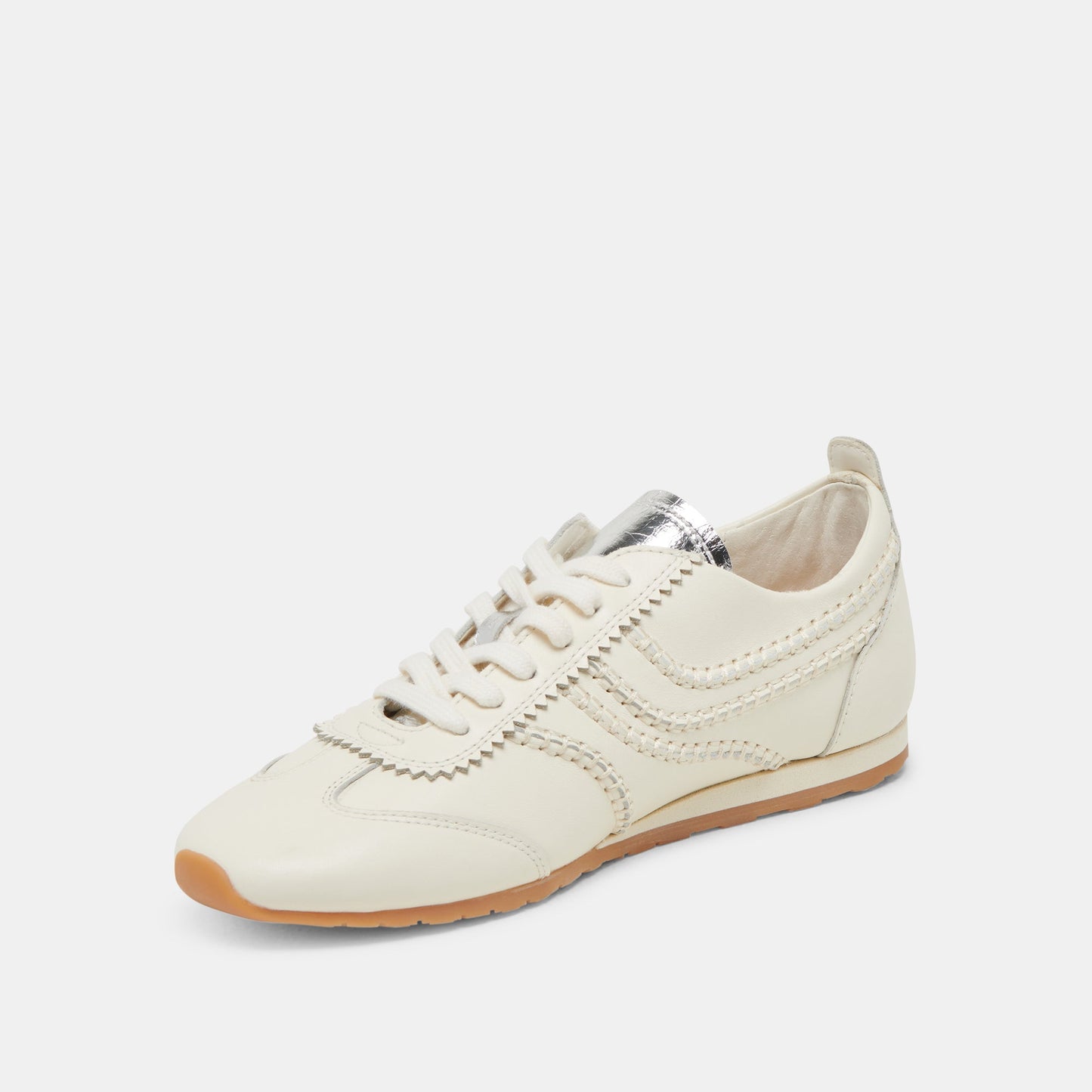 DELANY SNEAKERS OFF WHITE LEATHER - Dolce Vita