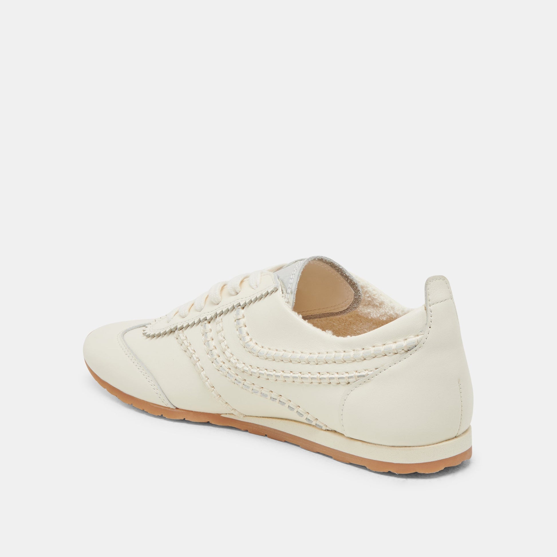 DELANY SNEAKERS OFF WHITE LEATHER - Dolce Vita
