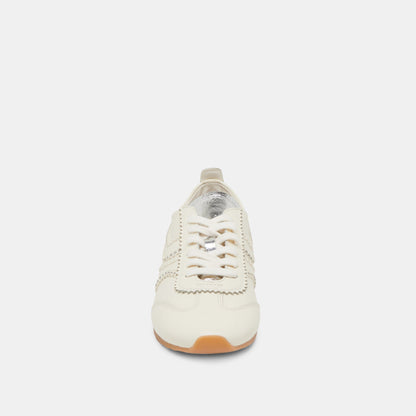 DELANY SNEAKERS OFF WHITE LEATHER - Dolce Vita