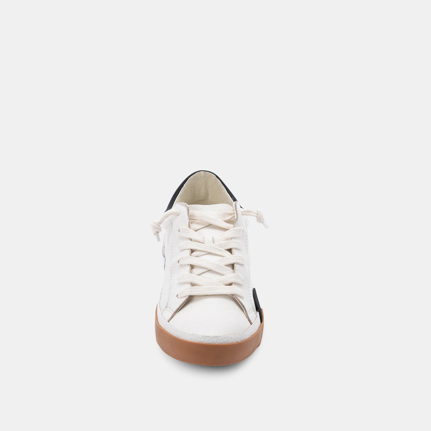 Zina Wide Sneakers White Black Leather - Dolce Vita