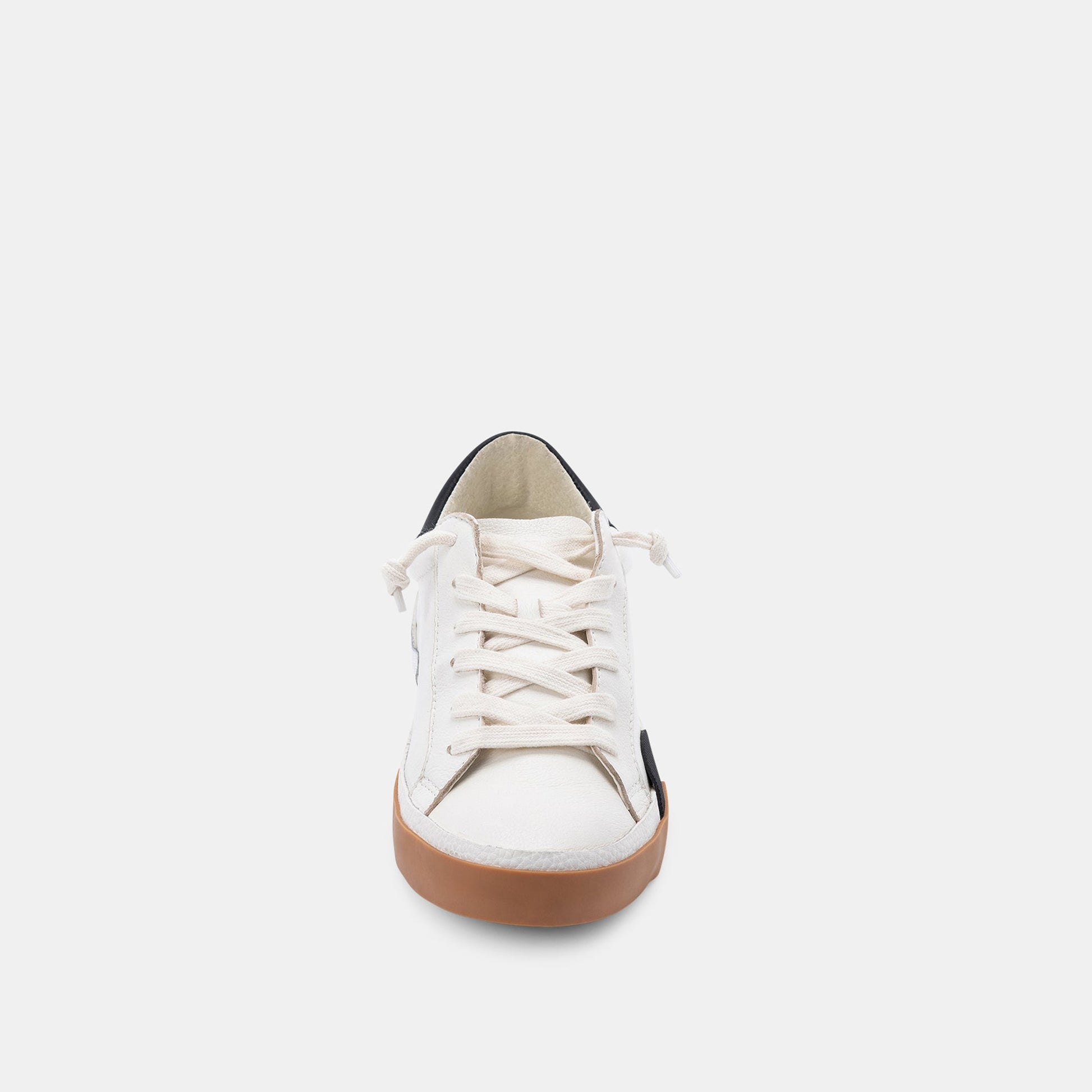 Zina Wide Sneakers White Black Leather - Dolce Vita