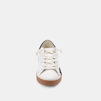 Zina Wide Sneakers White Black Leather - Dolce Vita