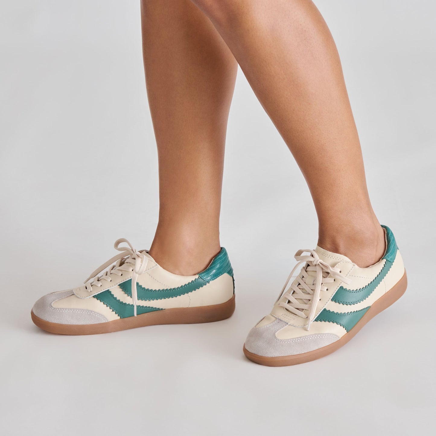 Merit White Green Leather Sneakers - Dolce Vita