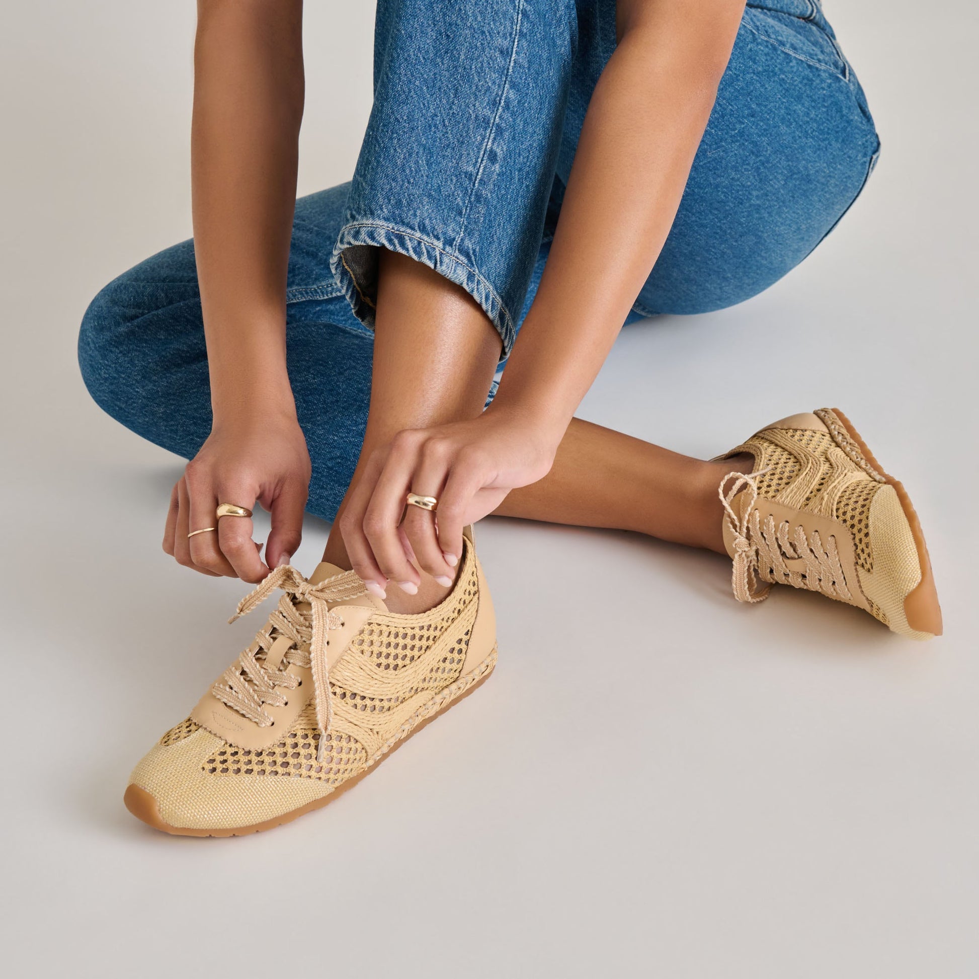 Dream Lt Natural Woven Raffia Sneakers - Dolce Vita