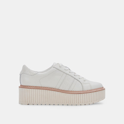 TIGER SNEAKERS WHITE LEATHER - Dolce Vita