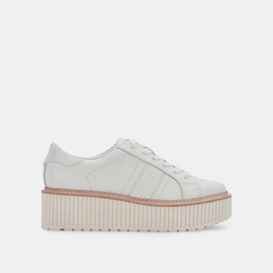 TIGER SNEAKERS WHITE LEATHER - Dolce Vita