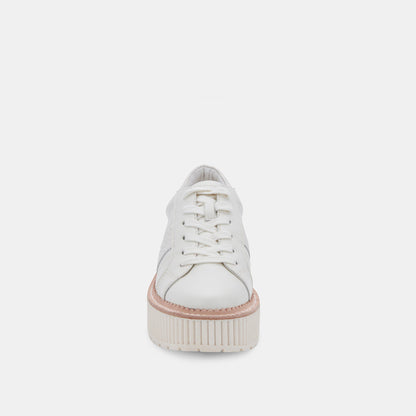 TIGER SNEAKERS WHITE LEATHER - Dolce Vita