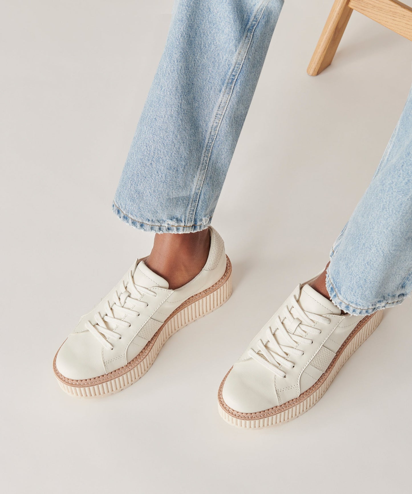 TIGER SNEAKERS WHITE LEATHER - Dolce Vita