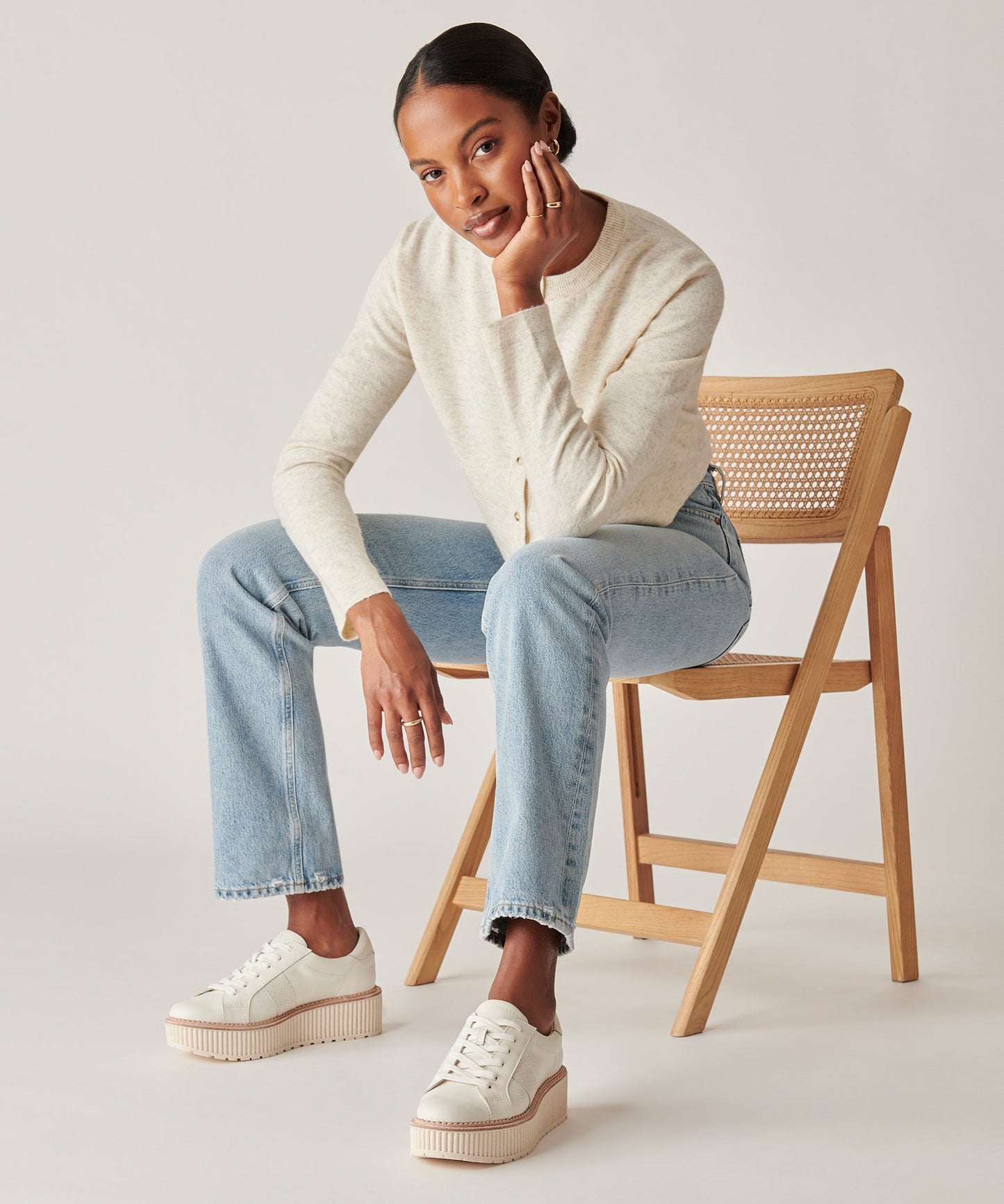 TIGER SNEAKERS WHITE LEATHER - Dolce Vita