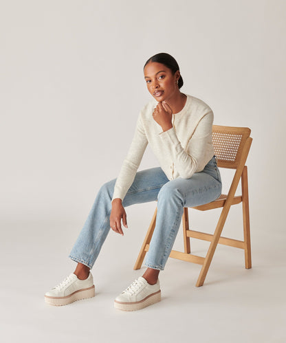 TIGER SNEAKERS WHITE LEATHER - Dolce Vita