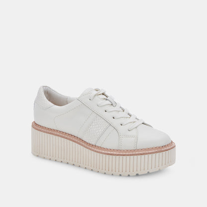 TIGER SNEAKERS WHITE LEATHER - Dolce Vita