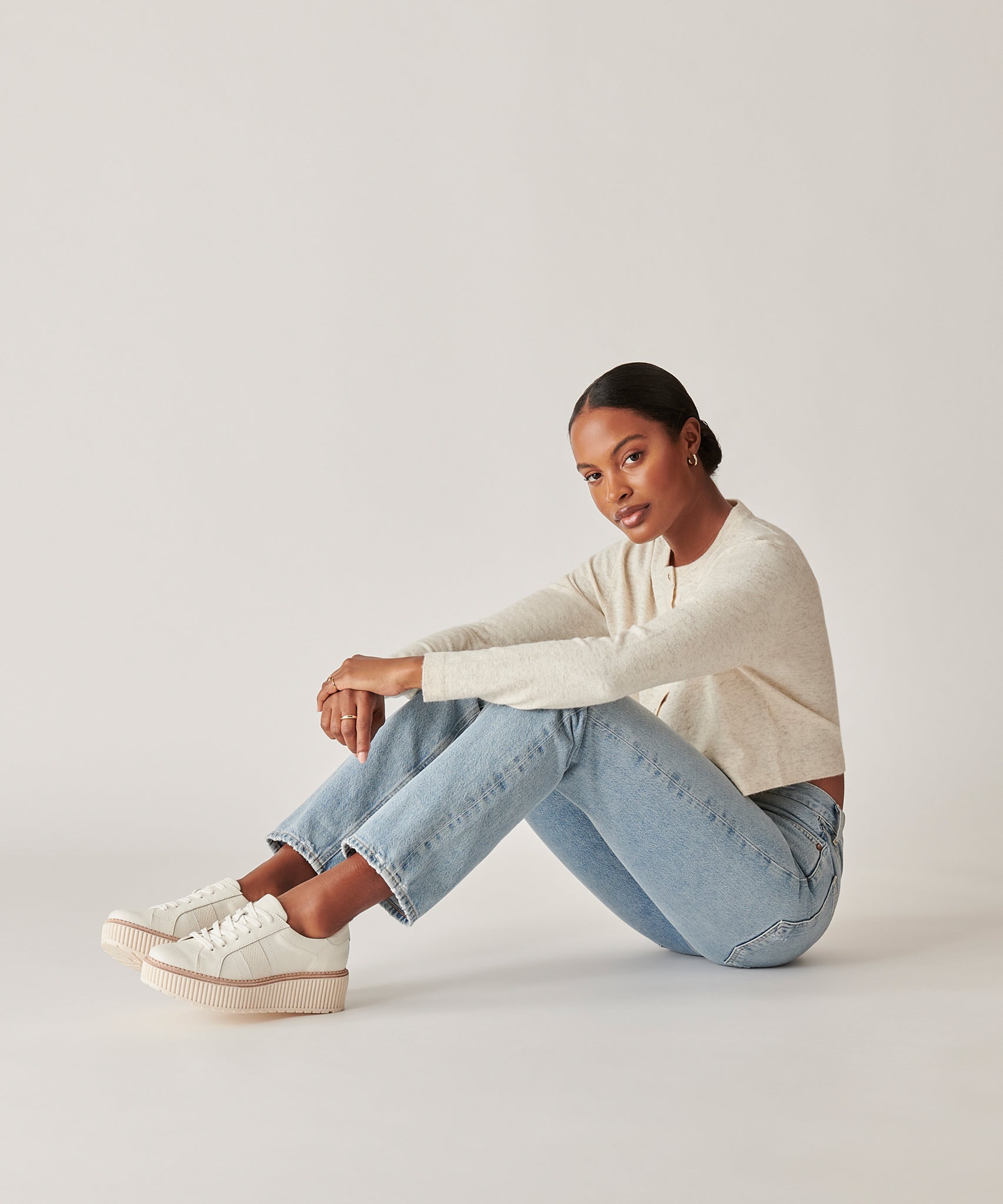 TIGER SNEAKERS WHITE LEATHER - Dolce Vita