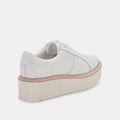 TIGER SNEAKERS WHITE LEATHER - Dolce Vita