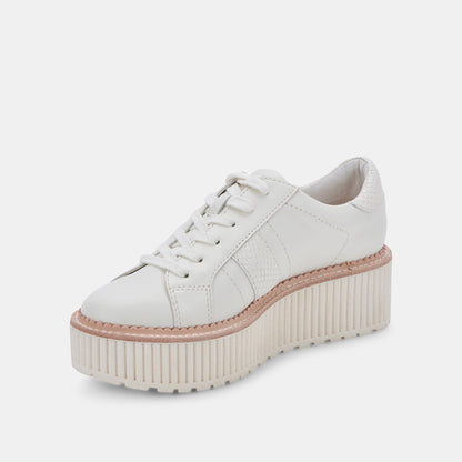 TIGER SNEAKERS WHITE LEATHER - Dolce Vita