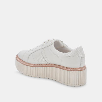 TIGER SNEAKERS WHITE LEATHER - Dolce Vita