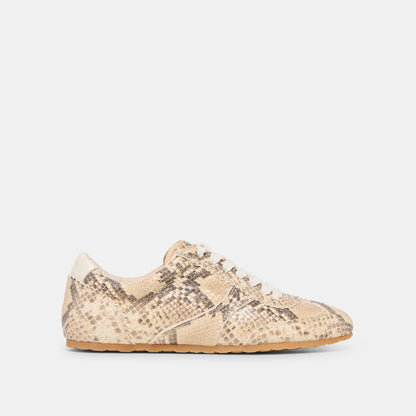 Dorie Natural Snake Embossed Leather Sneakers - Dolce Vita