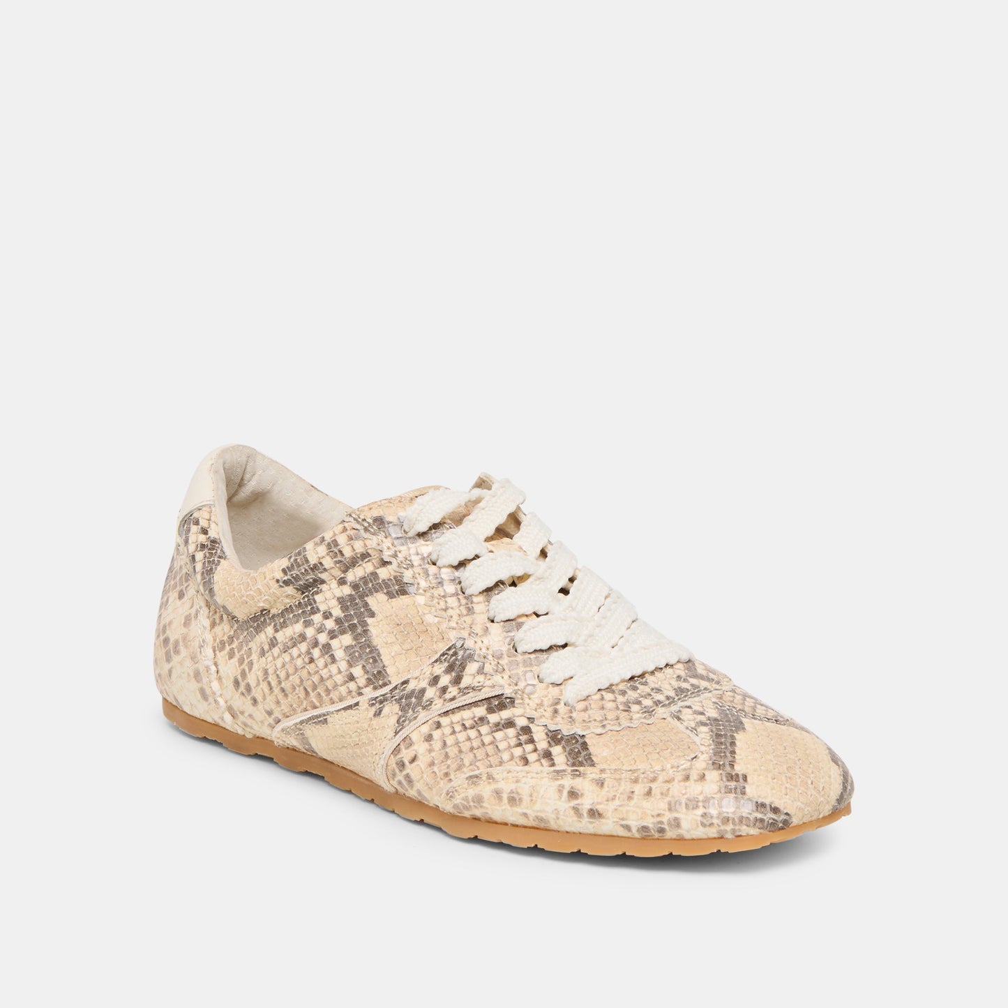 Dorie Natural Snake Embossed Leather Sneakers - Dolce Vita