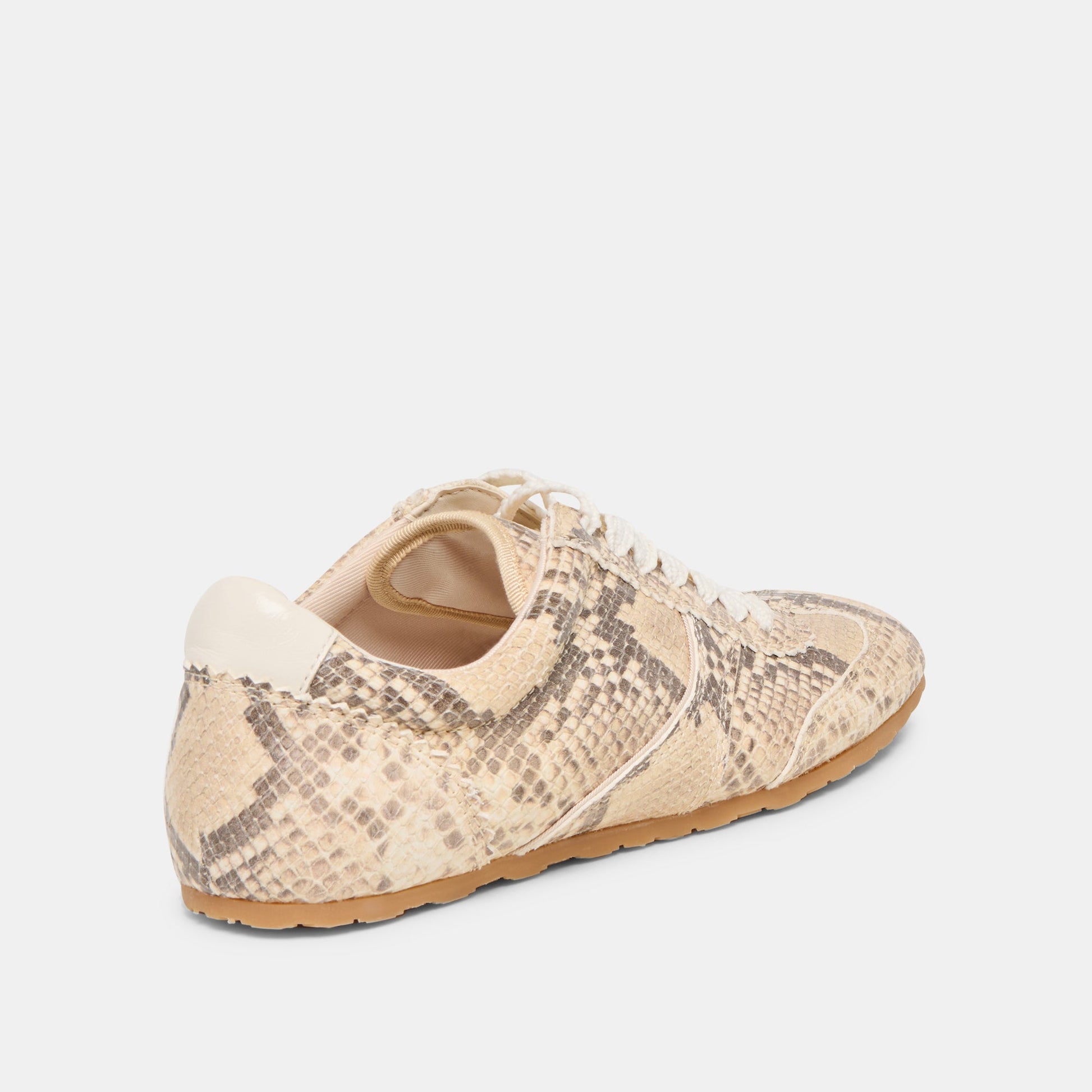 Dorie Natural Snake Embossed Leather Sneakers - Dolce Vita