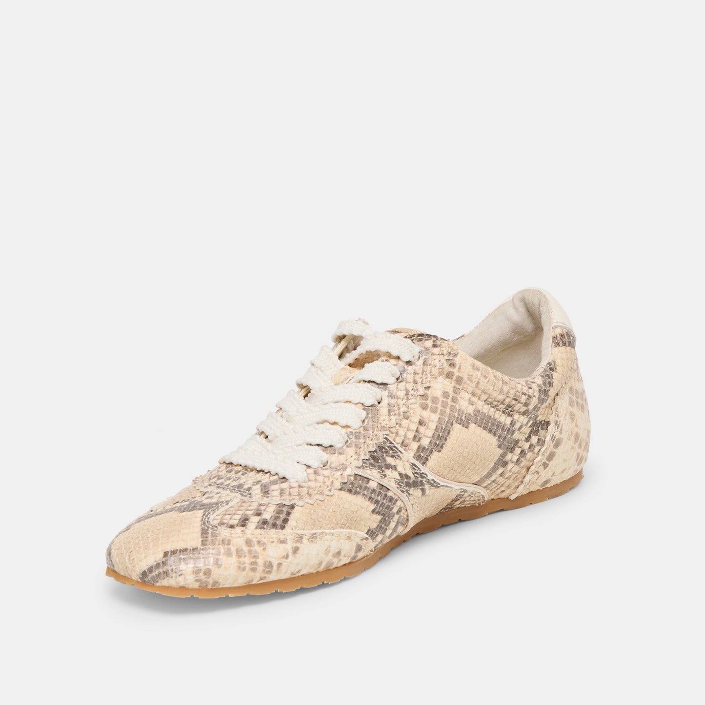 Dorie Natural Snake Embossed Leather Sneakers - Dolce Vita