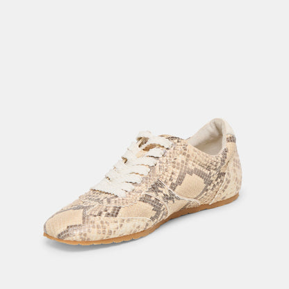 Dorie Natural Snake Embossed Leather Sneakers - Dolce Vita