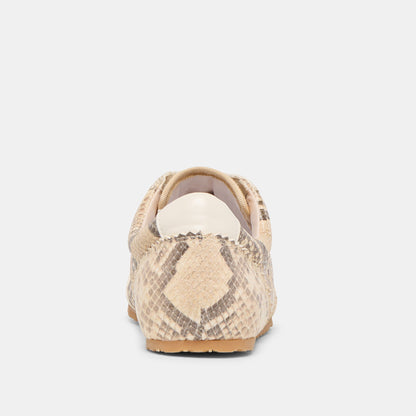 Dorie Natural Snake Embossed Leather Sneakers - Dolce Vita