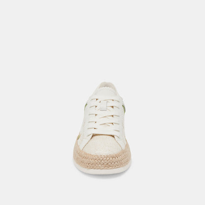 AZALIA SNEAKERS WHITE FLORAL RAFFIA - Dolce Vita
