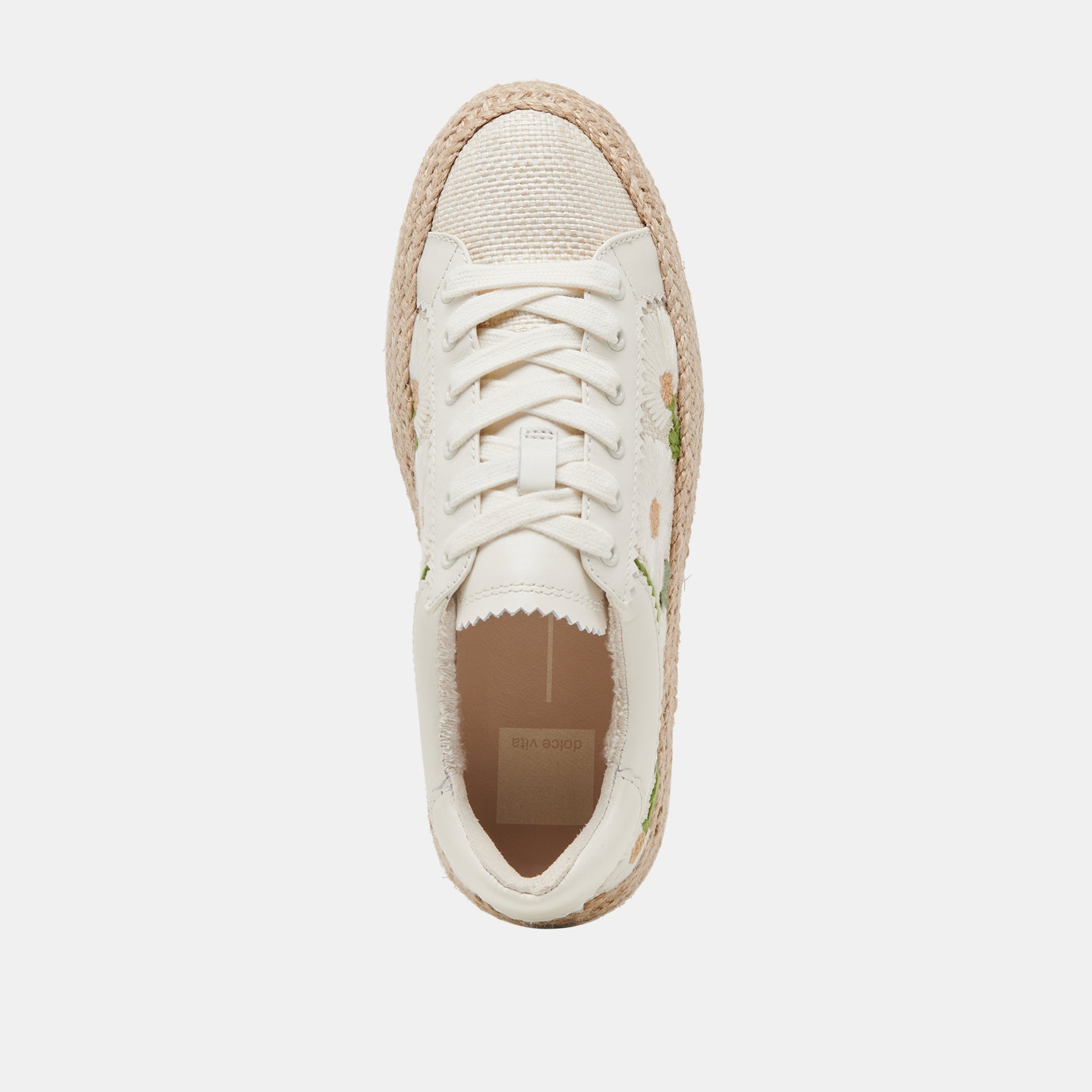 AZALIA SNEAKERS WHITE FLORAL RAFFIA - Dolce Vita