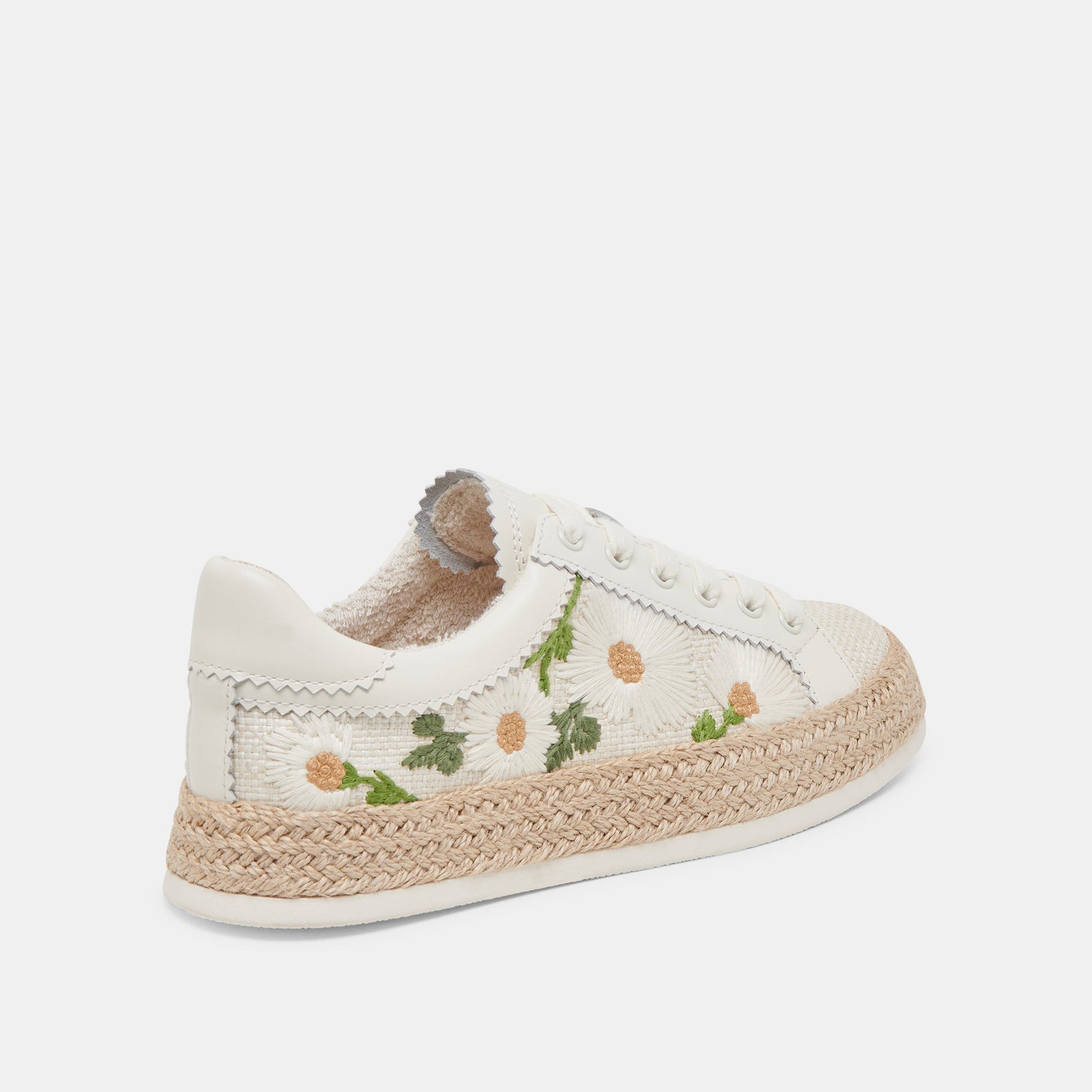 AZALIA SNEAKERS WHITE FLORAL RAFFIA - Dolce Vita