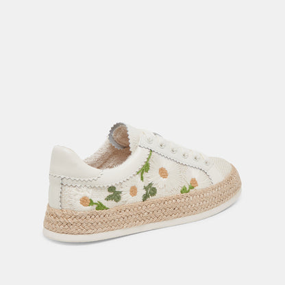 AZALIA SNEAKERS WHITE FLORAL RAFFIA - Dolce Vita
