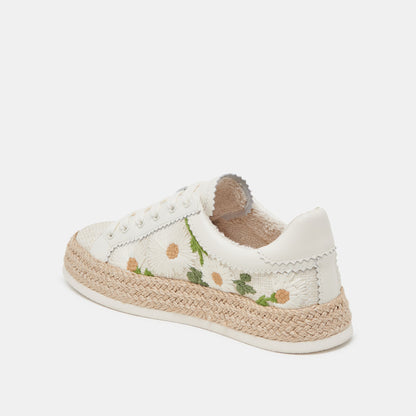 AZALIA SNEAKERS WHITE FLORAL RAFFIA - Dolce Vita