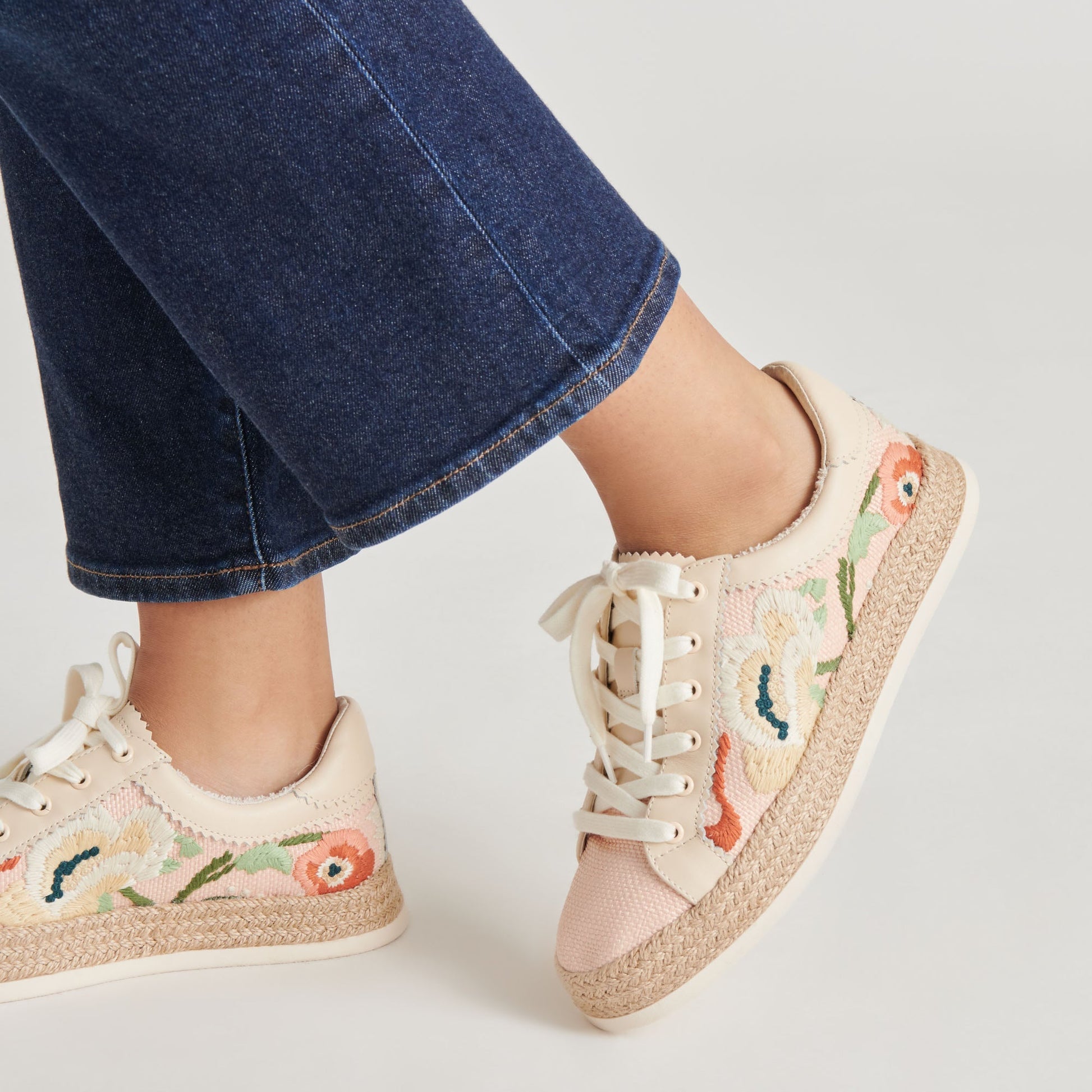 Azalia Pink Floral Raffia Sneakers - Dolce Vita