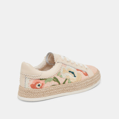 Azalia Pink Floral Raffia Sneakers - Dolce Vita
