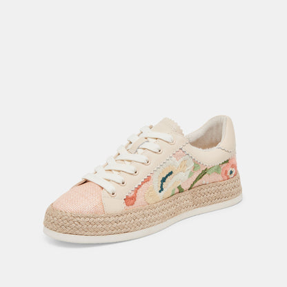 Azalia Pink Floral Raffia Sneakers - Dolce Vita