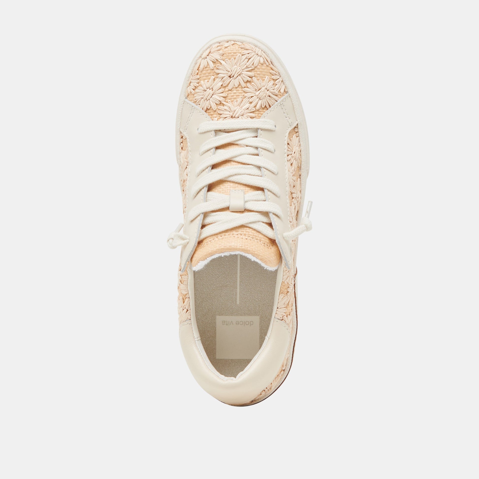 ZINA FLORAL SNEAKERS CREME FLORAL RAFFIA - Dolce Vita