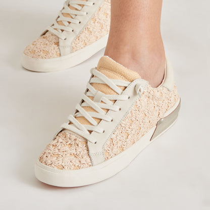 ZINA FLORAL SNEAKERS CREME FLORAL RAFFIA - Dolce Vita