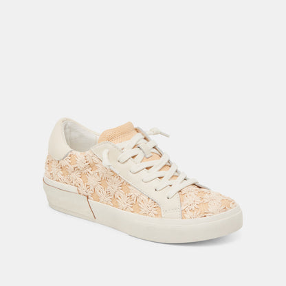 ZINA FLORAL SNEAKERS CREME FLORAL RAFFIA - Dolce Vita