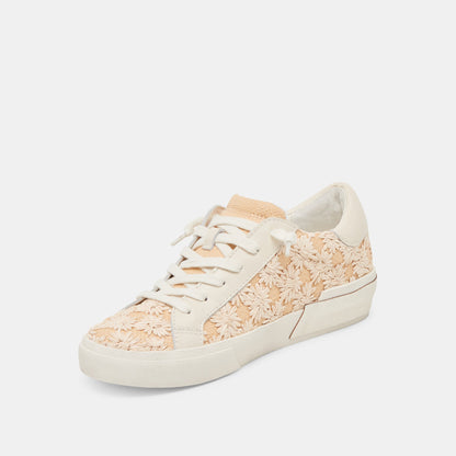 ZINA FLORAL SNEAKERS CREME FLORAL RAFFIA - Dolce Vita