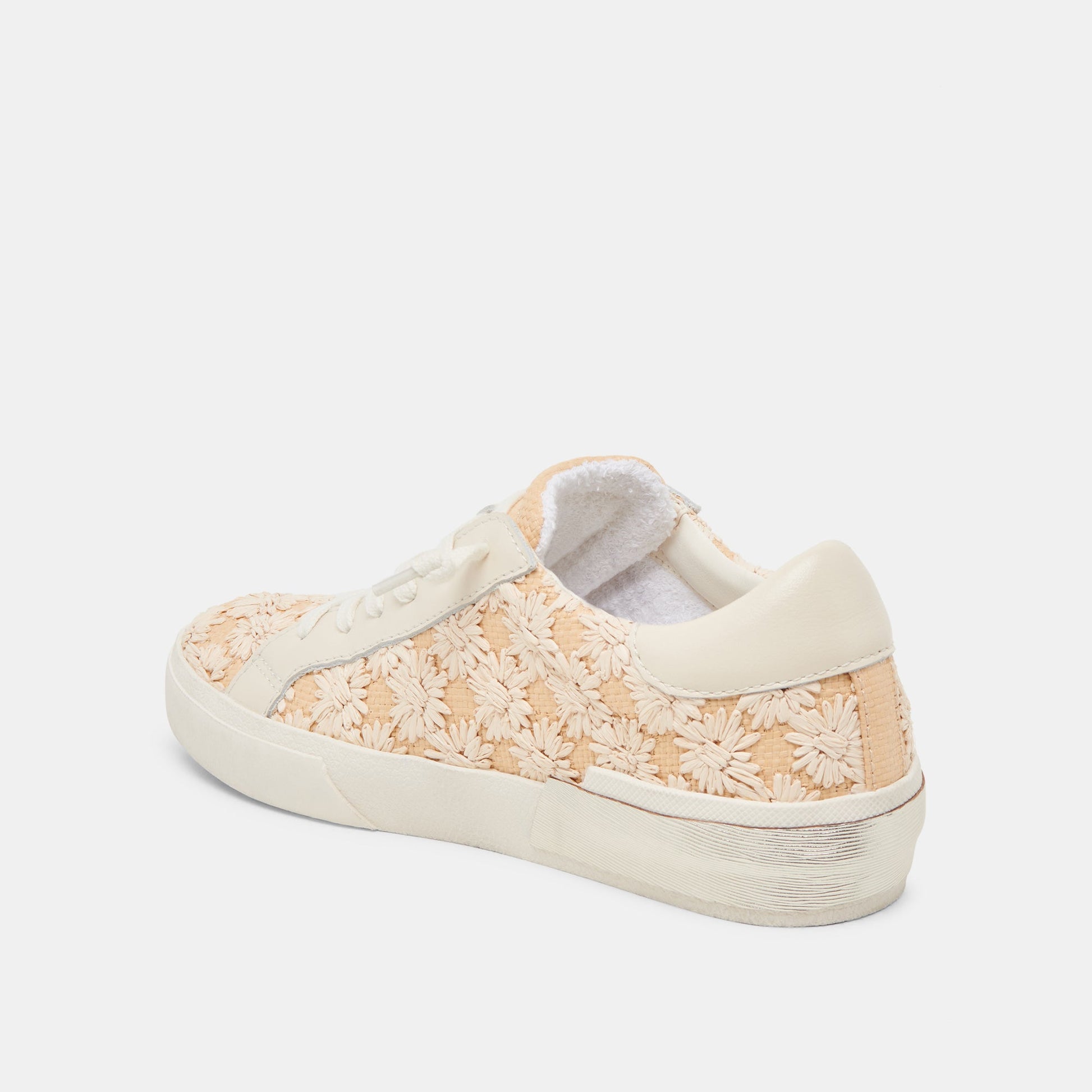 ZINA FLORAL SNEAKERS CREME FLORAL RAFFIA - Dolce Vita