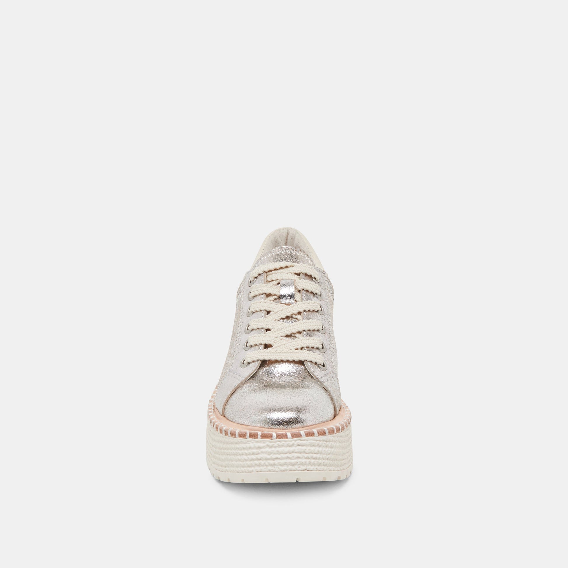 TWAIN SNEAKERS SILVER CRACKLED LEATHER - Dolce Vita