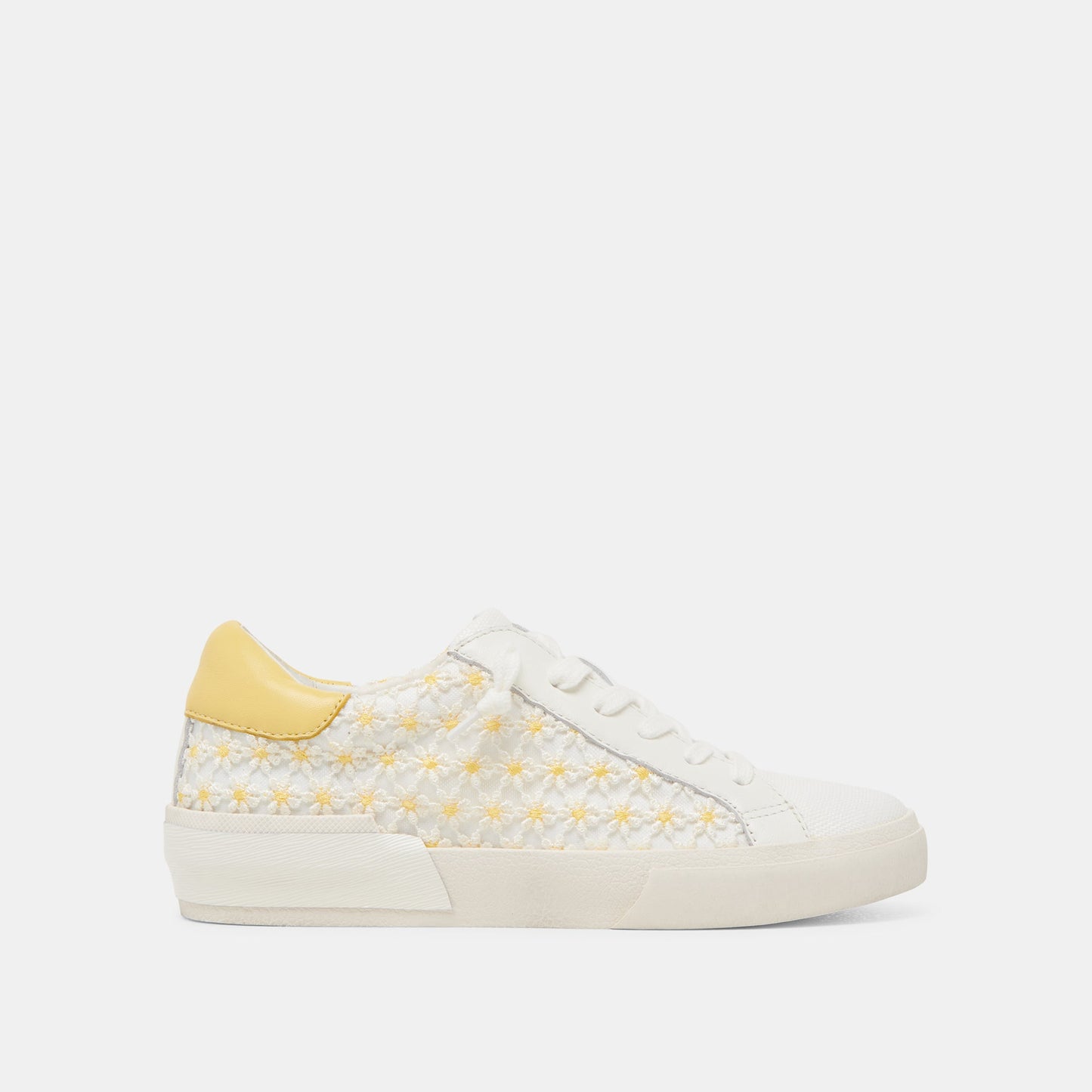 ZINA FLORAL SNEAKERS WHITE YELLOW FLORAL MESH - Dolce Vita