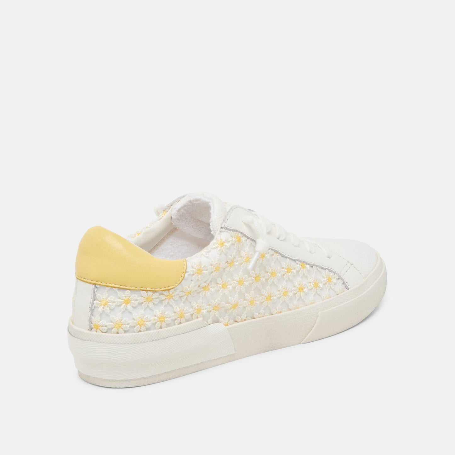 ZINA FLORAL SNEAKERS WHITE YELLOW FLORAL MESH - Dolce Vita
