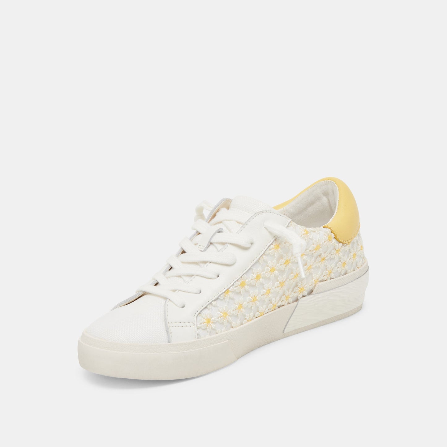 ZINA FLORAL SNEAKERS WHITE YELLOW FLORAL MESH - Dolce Vita
